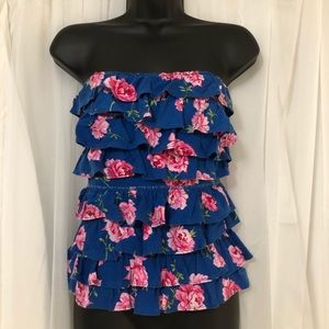 Strapless ruffle top